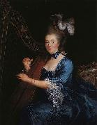 Francois-Hubert Drouais Portrait of Genevieve Rinteau de Verrieres, Mistress of Maurice de Saxe oil painting